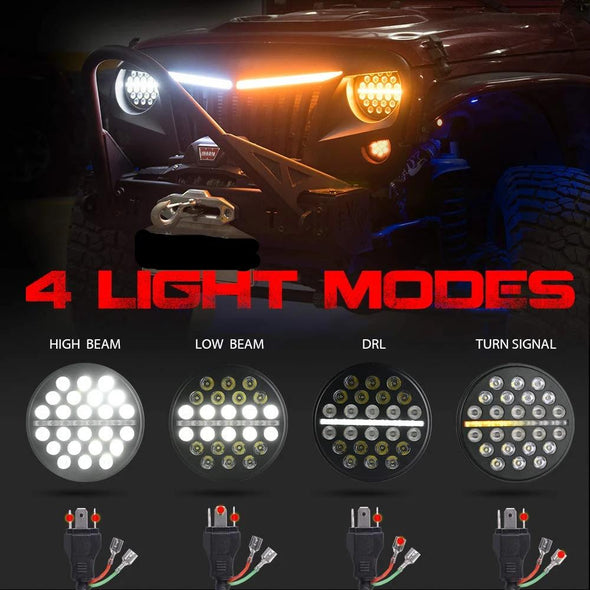 7-Inch LED Headlights with Turn Signal