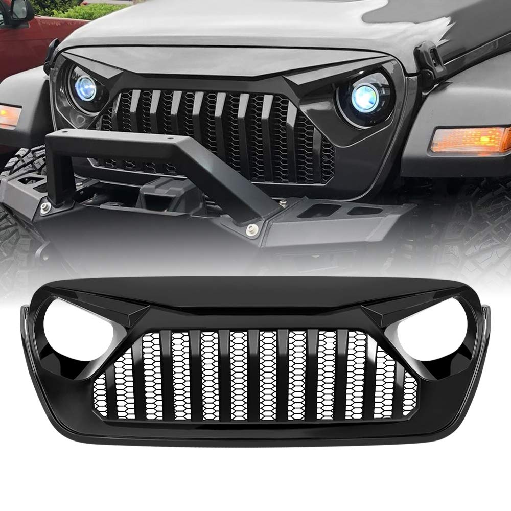 "Gladiator Vader" Style Matte Black Front Grille For 2018-2021 Jeep Wrangler JL / JLU - KingParts-Auto Direct Replacement