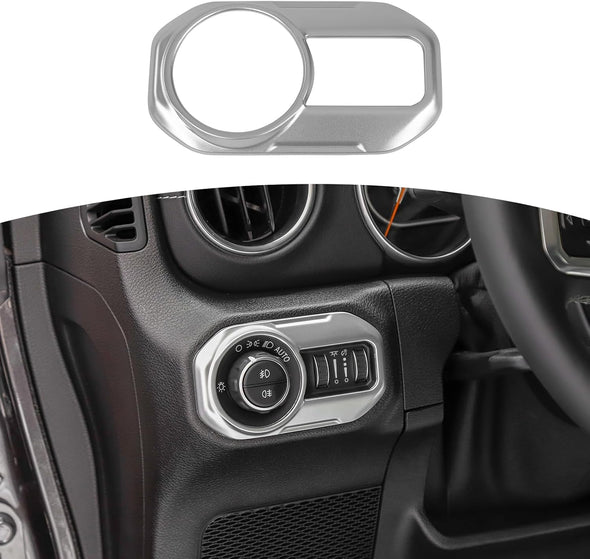 Cover Trim Headlight Switch Button Trim for Jeep Wrangler JL JLU, Gladiator JT 2018-2024