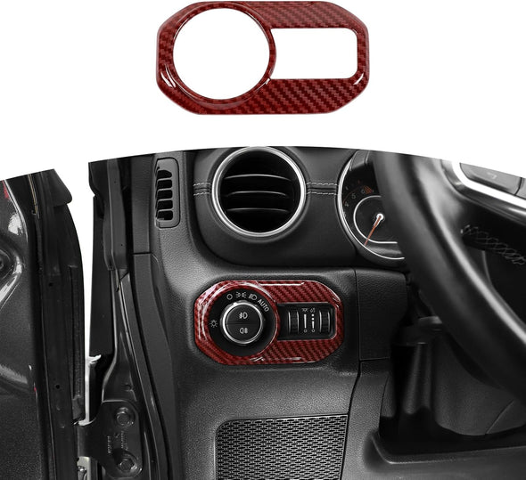 Cover Trim Headlight Switch Button Trim for Jeep Wrangler JL JLU, Gladiator JT 2018-2024