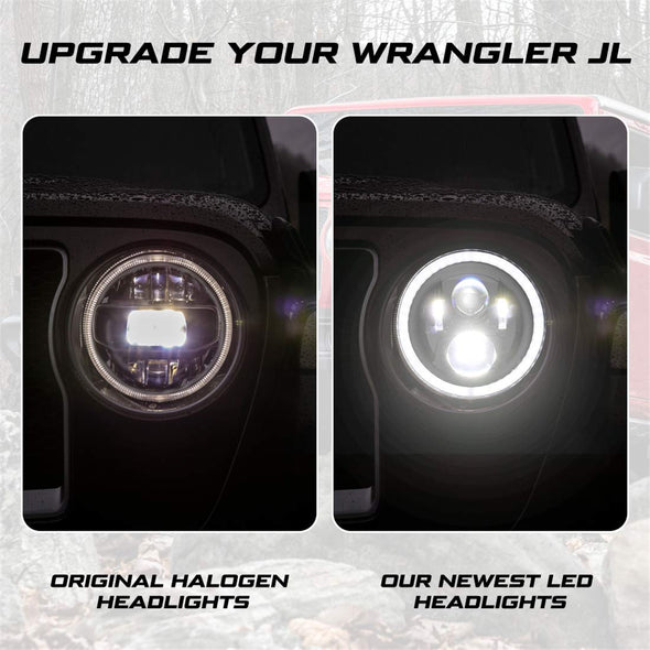 9 Inch Round LED Headlights Halo DRL for 2018 2019 Jeep Wrangler JL 2020 Jeep Gladiator JT
