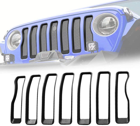 Black Grill Inserts for Jeep Wrangler JL & JT
