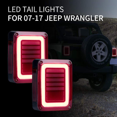 Upgraded LED Tail Lights Smoked for 07-18 Jeep Wrangler