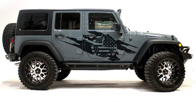 Army Star Torn Side Graphics Kit for 4-Door 2007-16 Jeep Wrangler