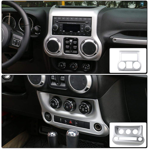 Center Console Cover & Air Conditioning Switch Cover (SILVER) with details of cover
