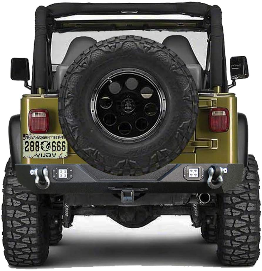 Rear Bumper w/ 2 Square LED Lights & 2 Hitch Receiver for 87-06 Jeep –  OffGrid Store
