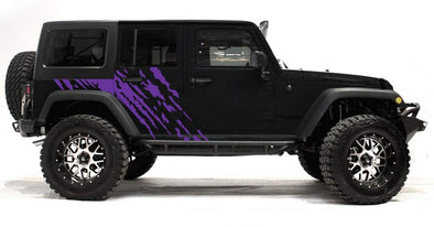 Purple Splash Side Graphics Kit for Jeep Wrangler 4-Door
