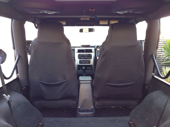 Gray & Black Neoprene Seat Cover Custom fits Jeep Wrangler TJ/LJ 2003-06 Full Set