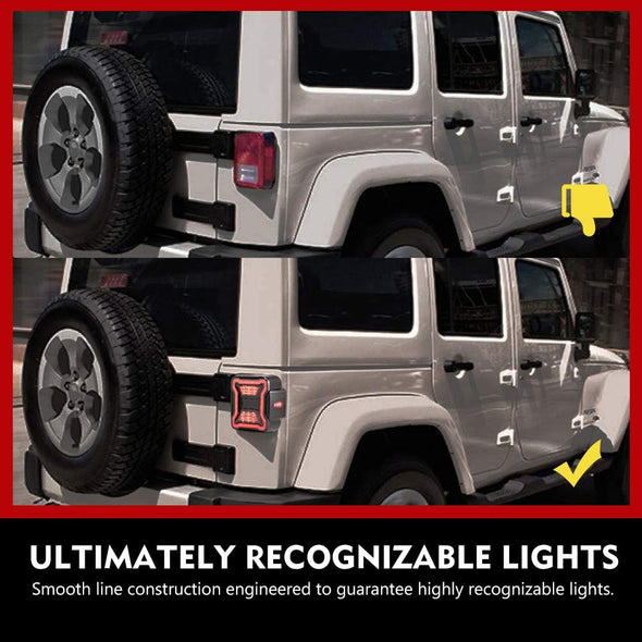 LED Tail Lights with Brake and Reverse Lights for Jeep JL