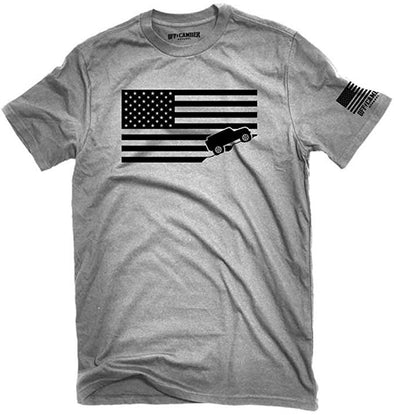 American Flag Jeep T-shirt Ash Gray