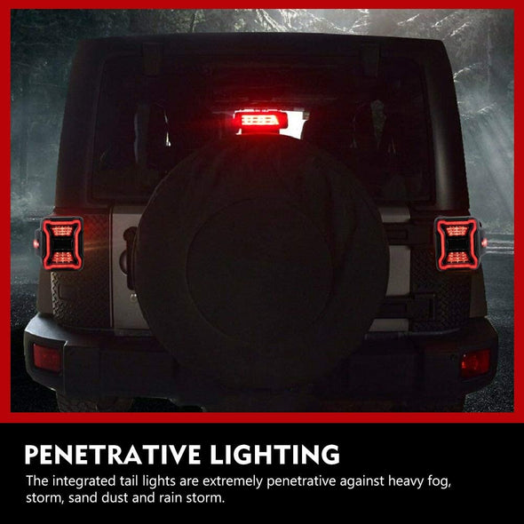 LED Tail Lights w/ Brake Reverse Light for Jeep JL