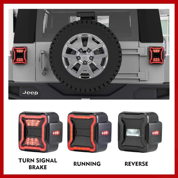 LED Tail Lights with Brake and Reverse Lights for Jeep JL