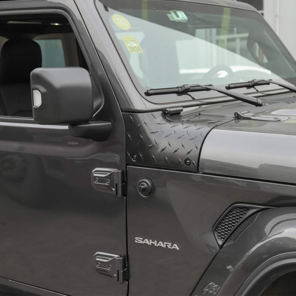 CheroCar USA Flag Cowl Body Armor Corner Guards For Jeep Wrangler JL JT 2018-2022