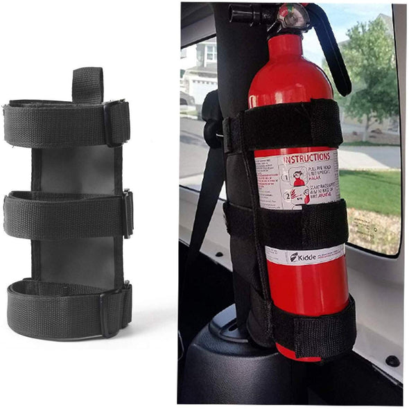 Adjustable Roll Bar Fire Extinguisher Mount Holder 3 lb for Jeep CJ YJ LJ TJ JK JKU JL JLU