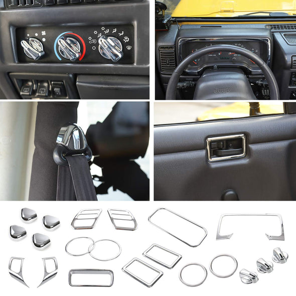 Full Set Interior Decoration Trim Kit For Jeep Wrangler TJ 1997-2006