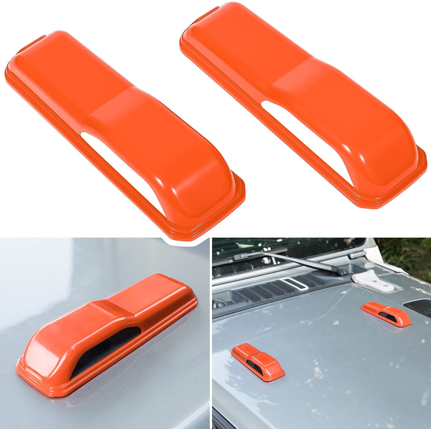 EATAKWARD 2-Piece Black Hood Hinge Cover Trim Kit For Jeep Wrangler JL/JLU & Gladiator JT 2018-2023