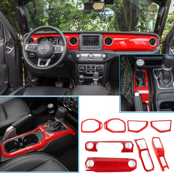 Red Car Center Console & Dashboard Trim for Jeep Wrangler JL