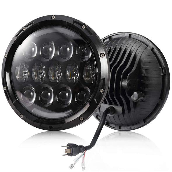 7 Inch Round LED Headlight with White & amber Turn Signal DRL