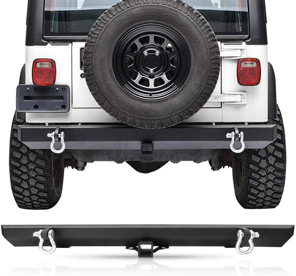 Classic Rear Bumper w/ D-Ring Mounts and Shackles for 1986-2006 Jeep Wrangler TJ/YJ/LJ