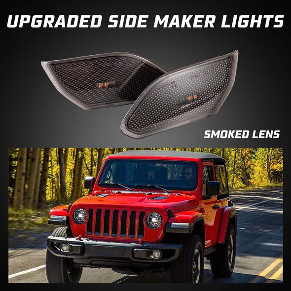 Smoke Lens Amber Front Fender Flares Lamps