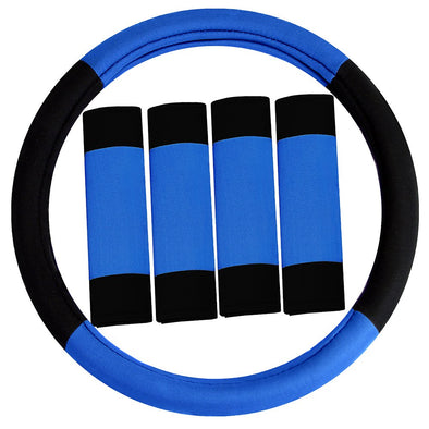 Steering Wheel Cover and Seat Belt Pads Combo Set