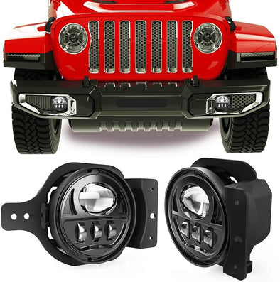 4 Inch Round Led Fog Light with 2 Bracket for Jeep JL