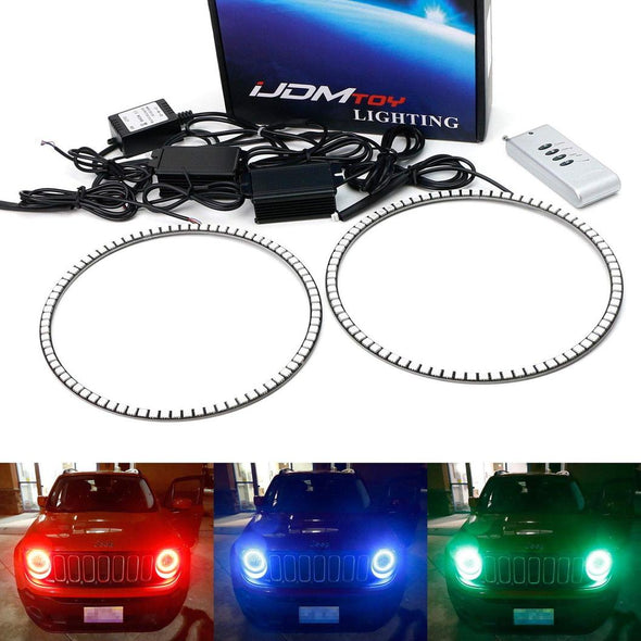 RGB LED Halo Rings w/Wireless Remote For 2015-2023 Jeep Renegade