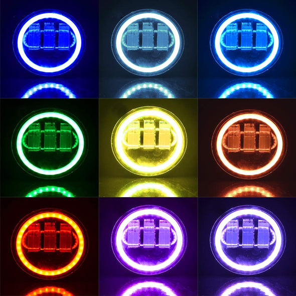 4-Inch 30W LED Fog Lights with RGB Halo