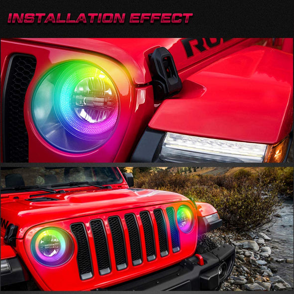 9 Inch RGB Led Headlights for Jeep JL & JT