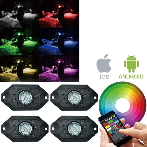 RGB LED Rock Lights - 4 Pod Lights