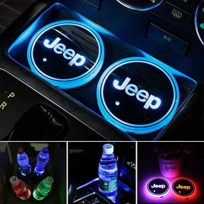 LED Car Cup Holder Lights for Jeep - 2 Pcs
