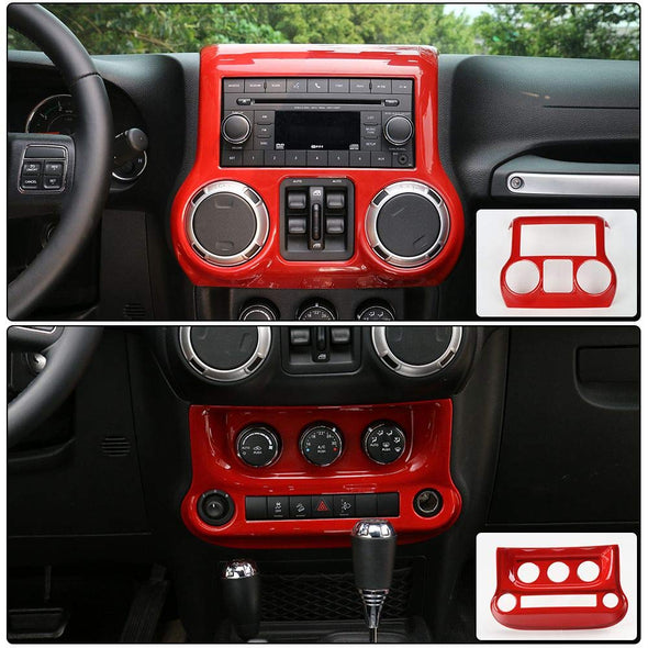 Center Console Cover & Air Conditioning Switch Cover (RED) with details of cover
