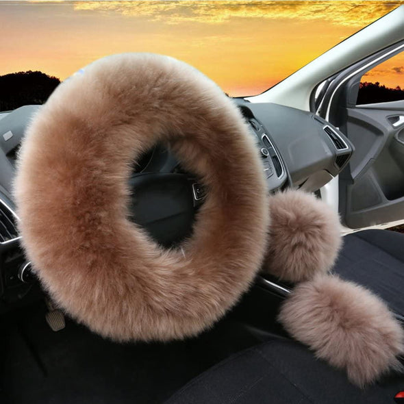 Fluffy Steering Wheel Cover Set with Bonus Covers