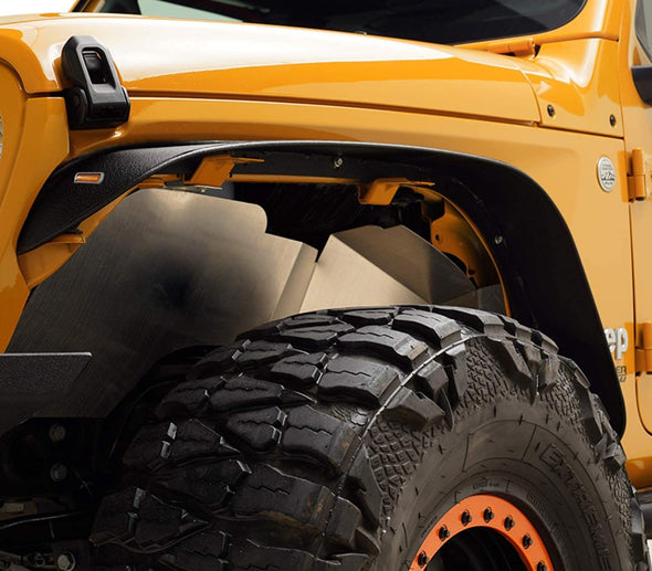 Stubby Front & Rear Fender Flares with Amber LED Lights for Jeep JL