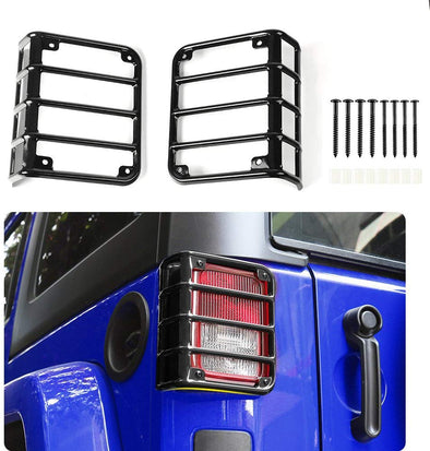 Jeep Tail Light cover Black Rear Euro Tail Light Guard Protector for 2007-2017 Jeep Wrangler JK & Unlimited