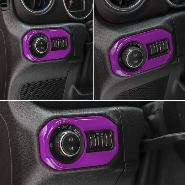Cover Trim Headlight Switch Button Trim for Jeep Wrangler JL JLU, Gladiator JT 2018-2021