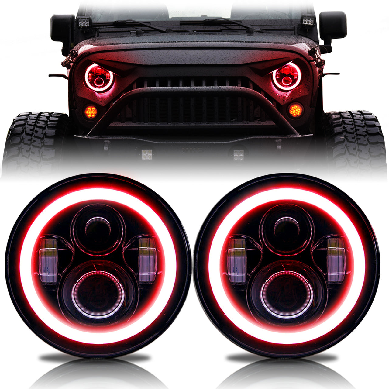 Suparee Jeep Wrangler JK Tail Lights Assembly LED With Lens