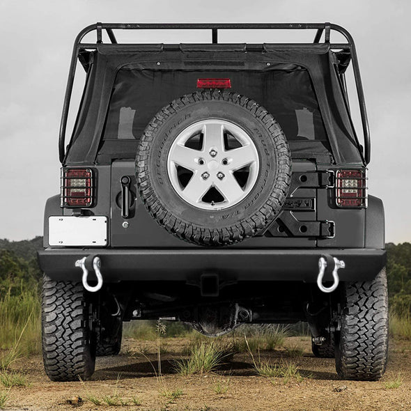 Classic Rear Bumper w/ D-Ring Mounts and Shackles for 1986-2006 Jeep Wrangler TJ/YJ/LJ