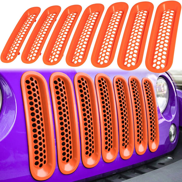 2007-2018 Jeep Wrangler JK Front Grille Inserts, More Colorations Available