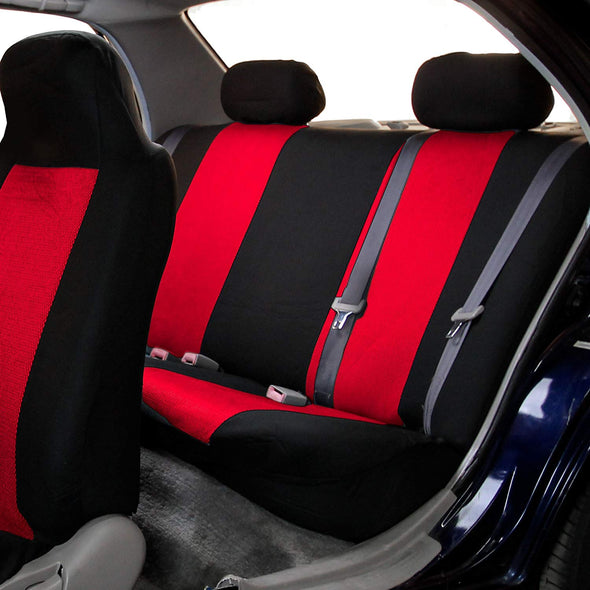 Red and Black Seat Cover with Bench