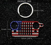 Font Grille Keychain (NATIONAL FLAG) - Measures