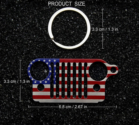 Font Grille Keychain (NATIONAL FLAG) - Measures