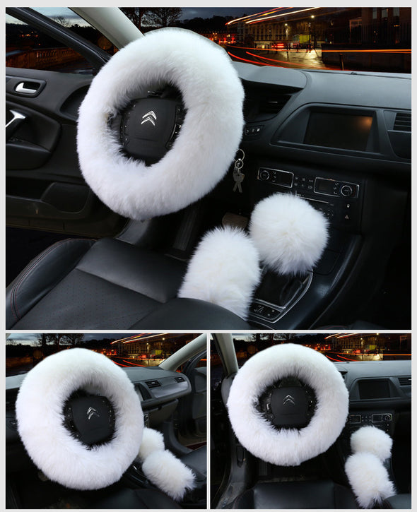 Fluffy Steering Wheel Cover Set with Bonus Covers