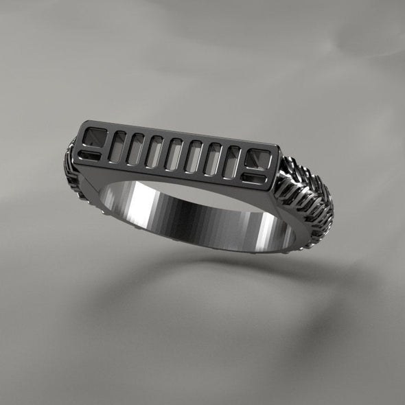 XJ Jeep grill and Tread Ring