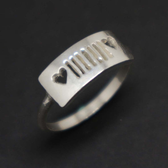 Sterling & Heart Silver Jeep Ring