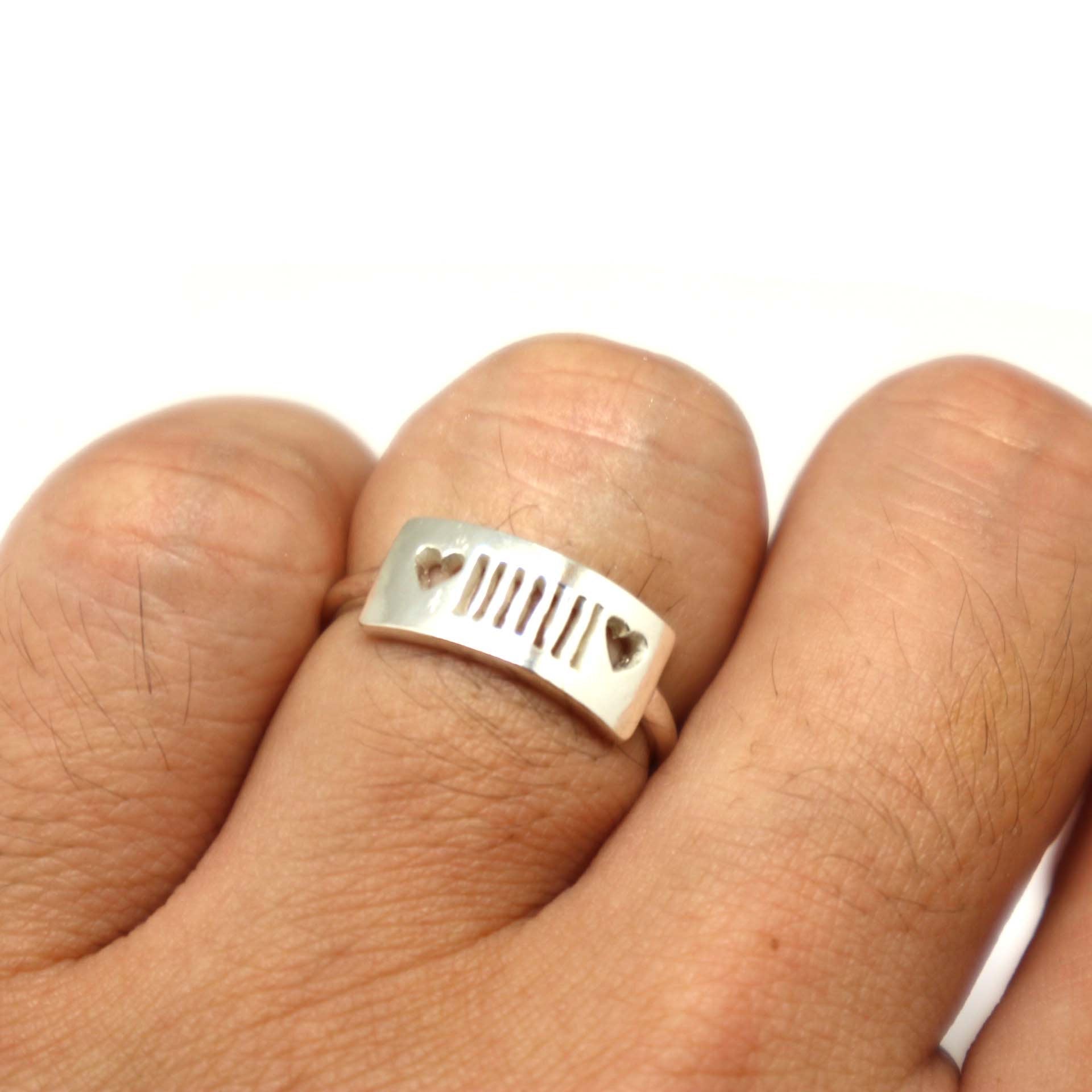 Sterling & Heart Silver Jeep Ring – OffGrid Store