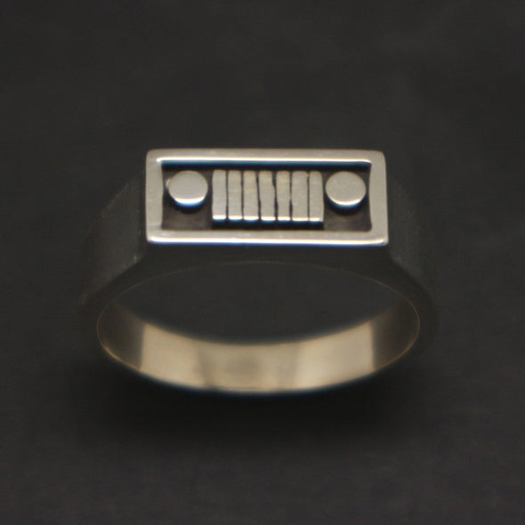 Silver Jeep Ring for Men