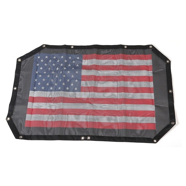 US Flag Durable Polyester Mesh Shade Top Cover Fit Jeep Wrangler JK 07-17 4Door | UK US Flag Durable Polyester Mesh Shade Top Cover Fit Jeep Wrangler JK 07-17 4Door | UK