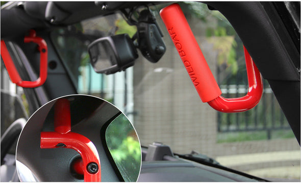 Jeep wrangler JK 2007-2018 Rear Grab Handle on Jeep (RED FRONT) 