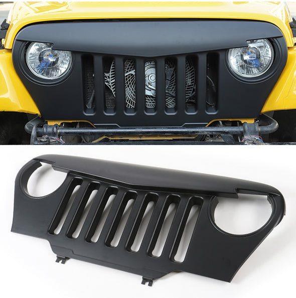 Angry Bird Grille Front Overlay Matte Black For Jeep Wrangler TJ 1997-2006